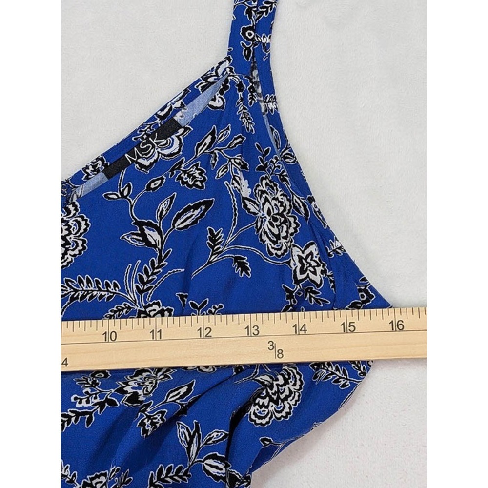 MSK Petite Sundress Womens PL Blue Floral Cotttagecore Vintage 90s Y2K Whimsical - Picture 6 of 11